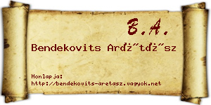 Bendekovits Arétász névjegykártya